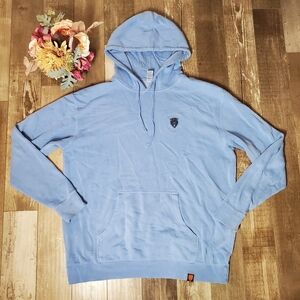 Herd Strong Men's Blue Fleece-Lined Hoodie Sweatshirt Pullover Size XL